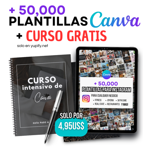Mega Pack 50,000 Plantillas Editables para Instagram + Curso Gratis
